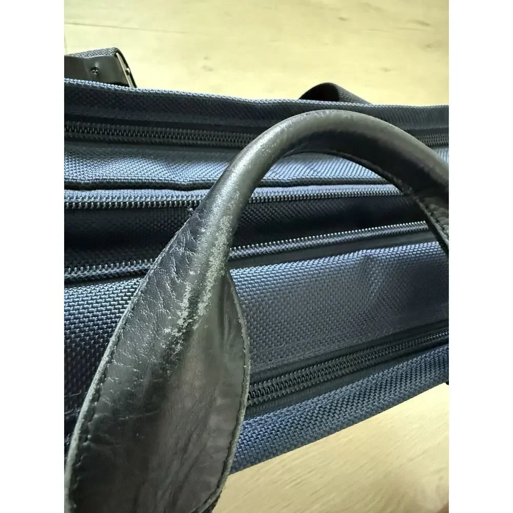 Tumi Alpha 26141 Gen 4 Expandable Organizer Briefcase Navy Blue Nylon w/ Strap